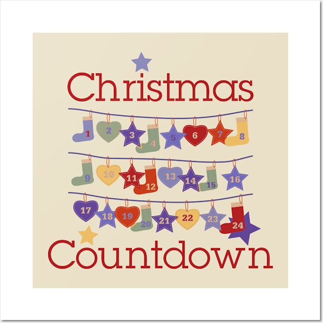 Christmas Seasons - Pretty Countdown Calendar 3 Wall Art by EDDArt